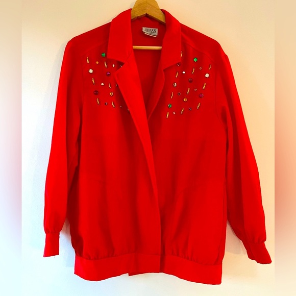 Vintage Susan Christopher California Gems Bomber with Embellishments size small - Picture 1 of 7